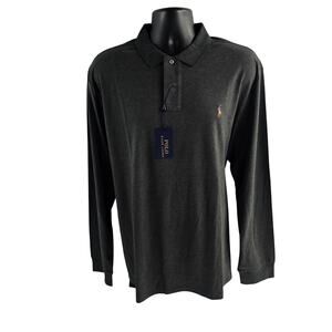 NWT Polo Ralph Lauren polo shirt long sleeve pima 2XL gray mens 6892